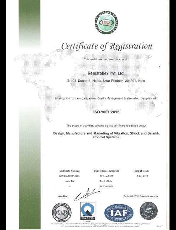 ISO Certificate RPL Valid till 2022